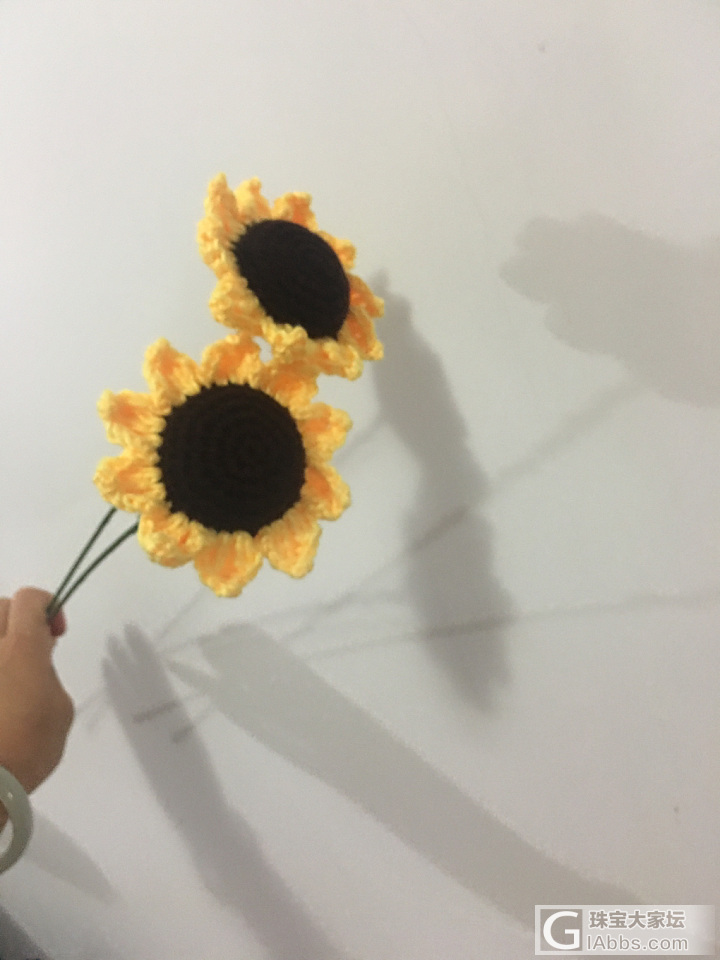 钩针花朵。。最近才开始研究_钩针