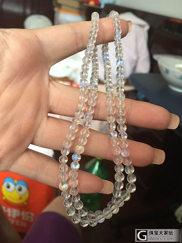 白水体蓝月串珠_月光石串珠
