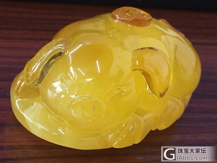 我也来水一帖…好可爱的小猪…_蜜蜡