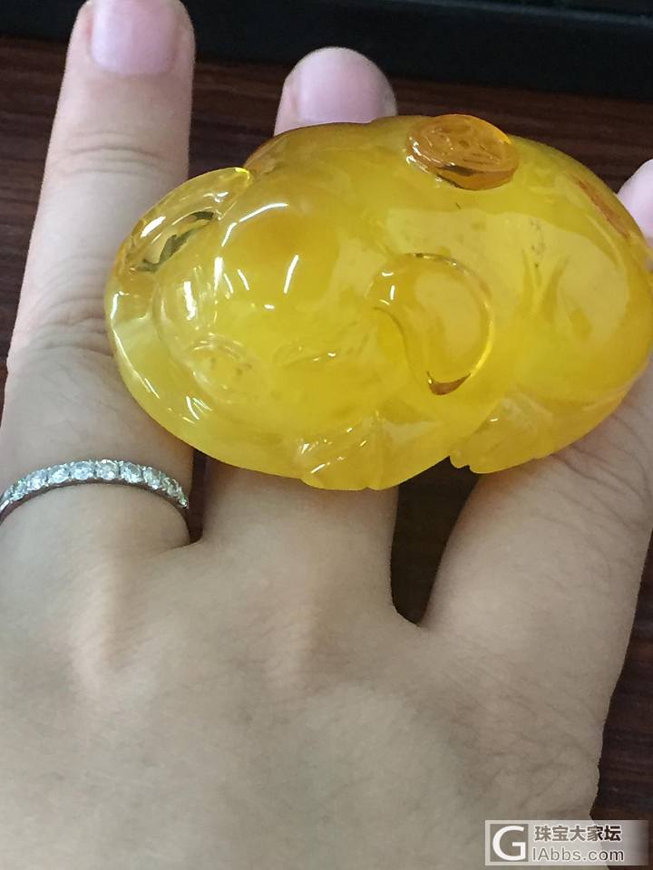 我也来水一帖…好可爱的小猪…_蜜蜡