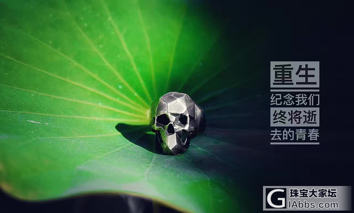 重生-主师骷髅切割戒指925银_戒指银