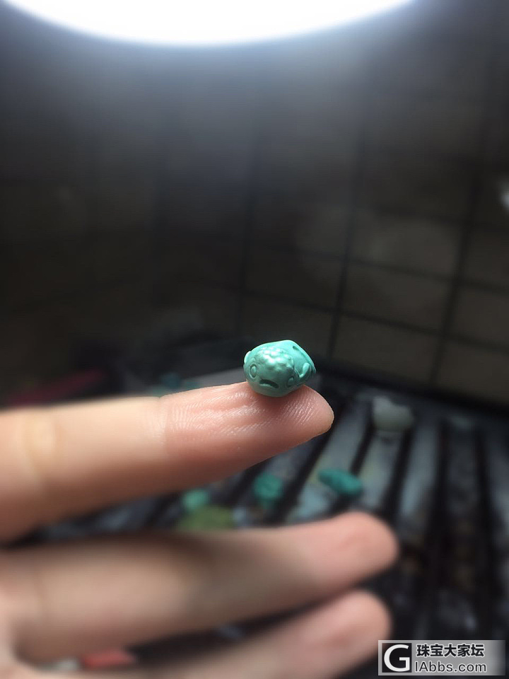 期待中的两只小萌物_雕刻半成品松石