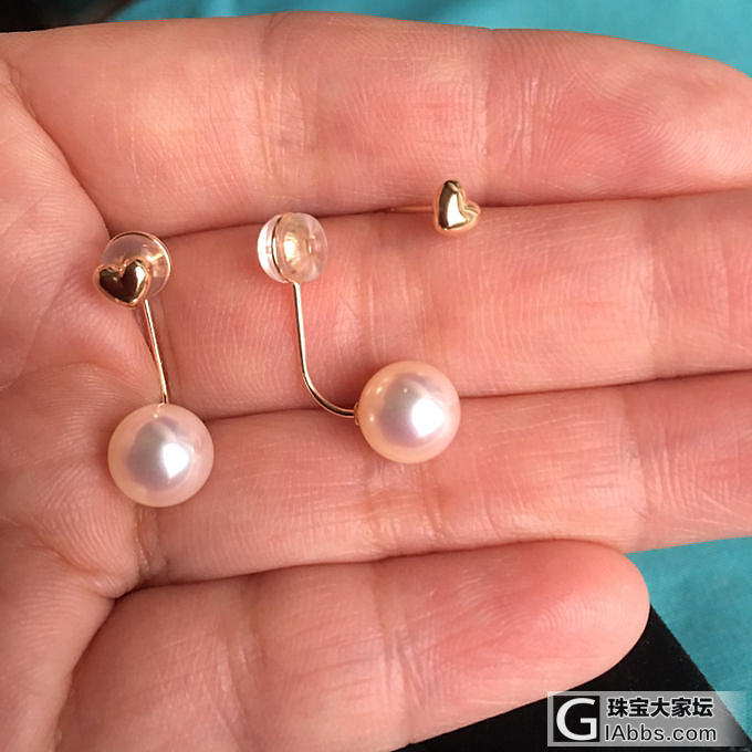 Akoya珍珠18K金耳钉，两款戴就是好，喜欢哪种戴哪种💕_耳钉珍珠
