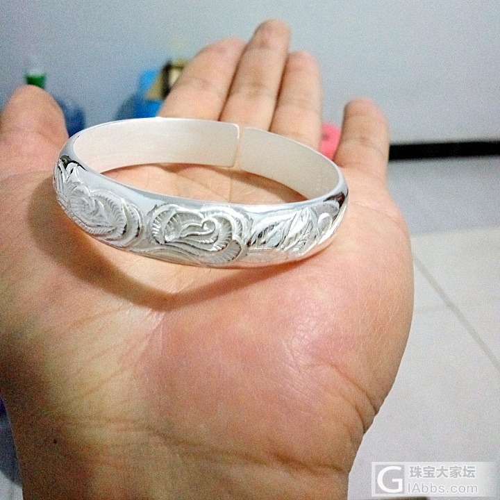 这个算不算剔底工艺啊？学习中……_手镯雕刻打银