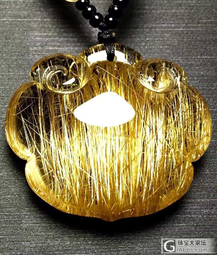 金发晶如意锁 吊坠_金发晶
