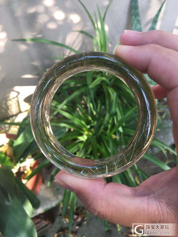 金发手镯，茶色，有棉，不知价格几何_发晶手镯