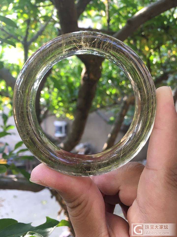 金发手镯，茶色，有棉，不知价格几何_发晶手镯