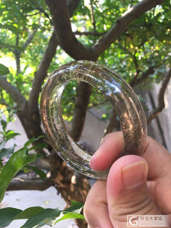 金发手镯，茶色，有棉，不知价格几何_发晶手镯