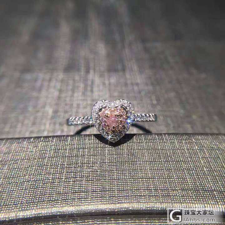 珠宝团，爱心粉钻戒指，团购价5600米！_彩钻
