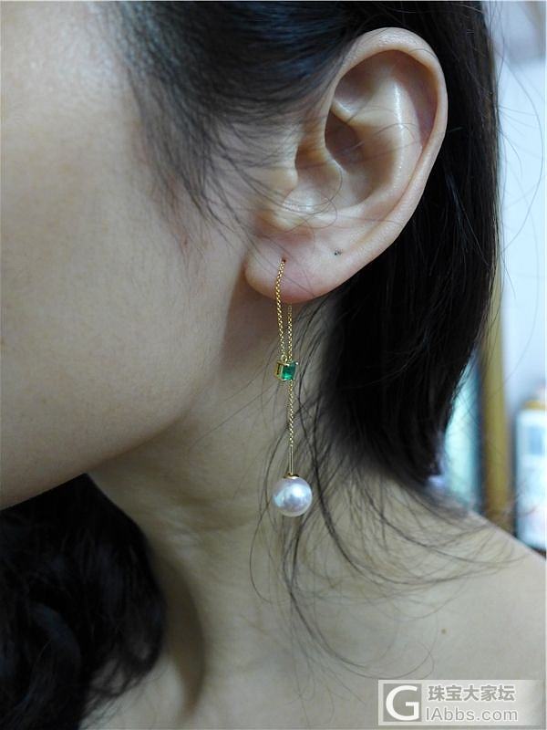 奶奶绿＋极光天女的组合 气质款耳线 单边佩戴更漂亮_珊瑚耳线