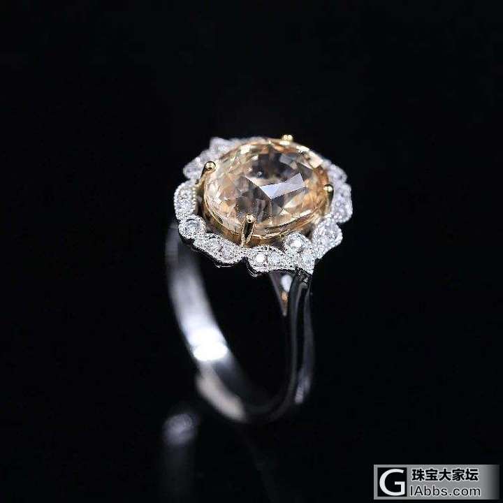 【悠然亭珠宝】18k金镶钻无烧黄色蓝宝石戒指 4.51ct EGL_蓝宝石戒指