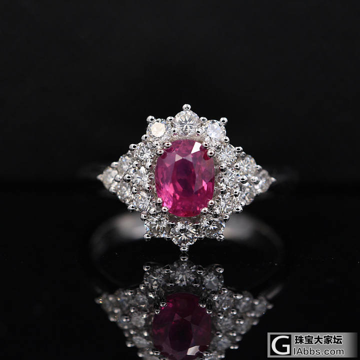 【悠然亭珠宝】18k金镶钻缅甸无烧粉色蓝宝石戒指 1.25ct GIA  现货_蓝宝石戒指