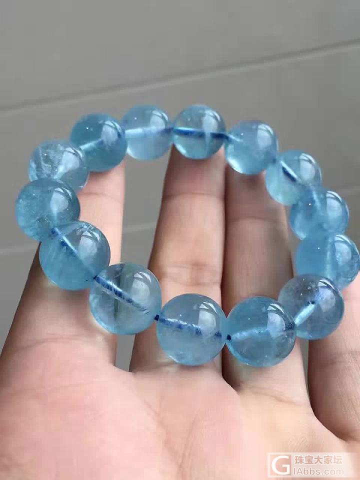 又来一串大颗粒。_海蓝宝珠串
