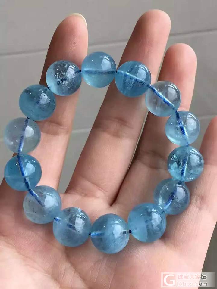 又来一串大颗粒。_海蓝宝珠串