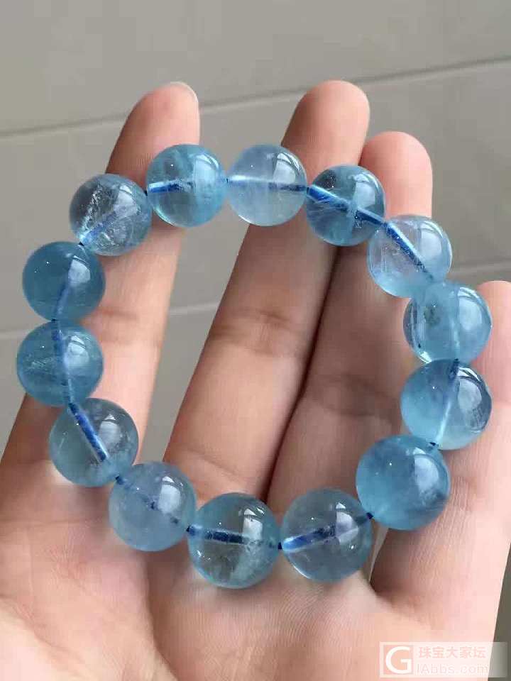 又来一串大颗粒。_海蓝宝珠串