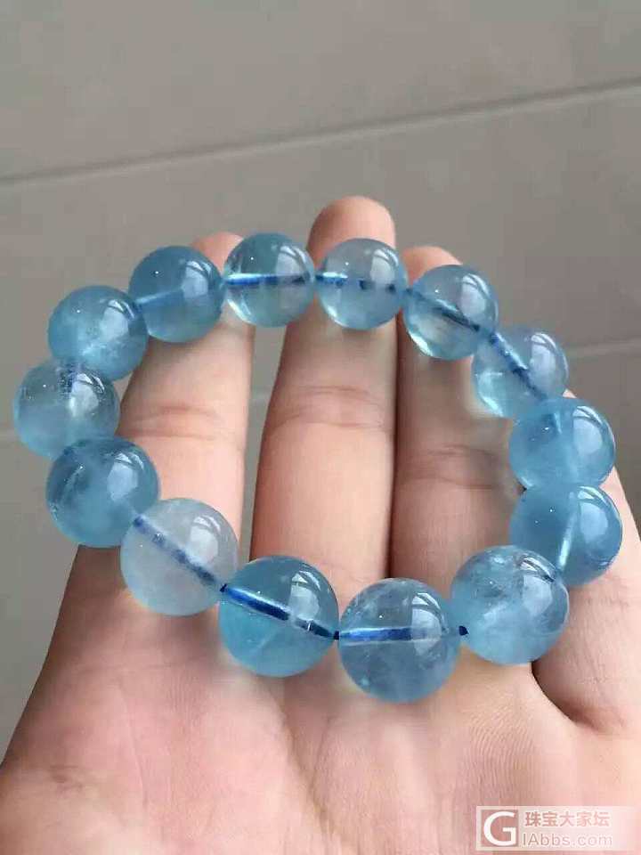 又来一串大颗粒。_海蓝宝珠串