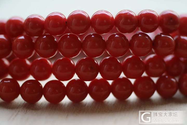 红珊瑚6.6mm特深色，_珊瑚珠串