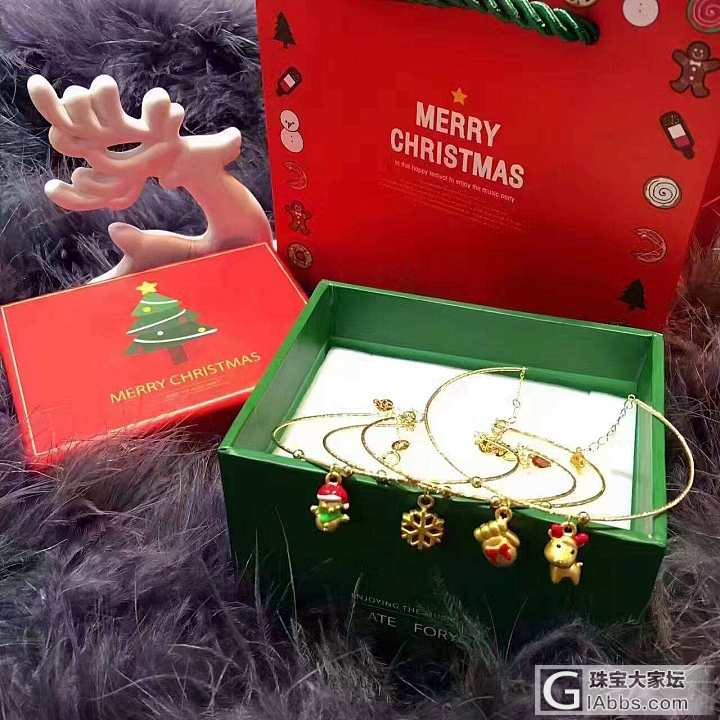 【18k金系列】暖心小萌物陪你快乐过圣诞🎅硬金圣诞系列小萌宠搭配18K金手镯_手镯K金