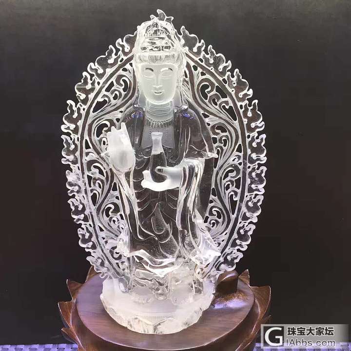 天然白水晶观音摆件_摆件白水晶
