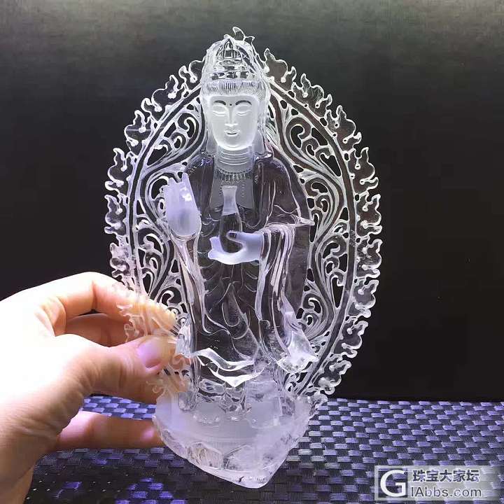 天然白水晶观音摆件_摆件白水晶