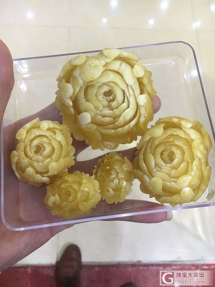 俄料白花蜜蜡牡丹花_蜜蜡