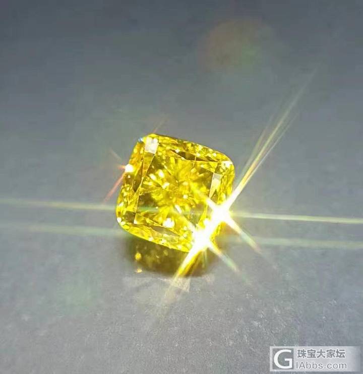 好货推荐：Fancy Vivid Yellow, 1.00ct,颜色超级漂亮！_刻面宝石彩钻