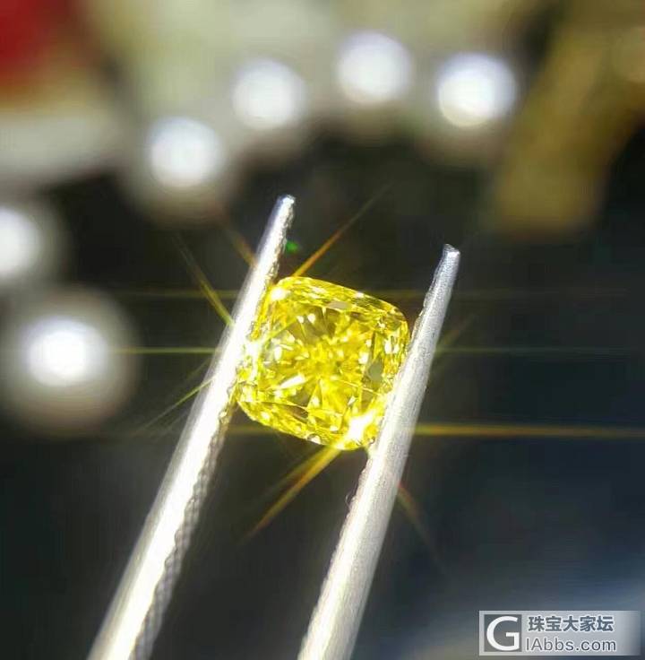 好货推荐：Fancy Vivid Yellow, 1.00ct,颜色超级漂亮！_刻面宝石彩钻