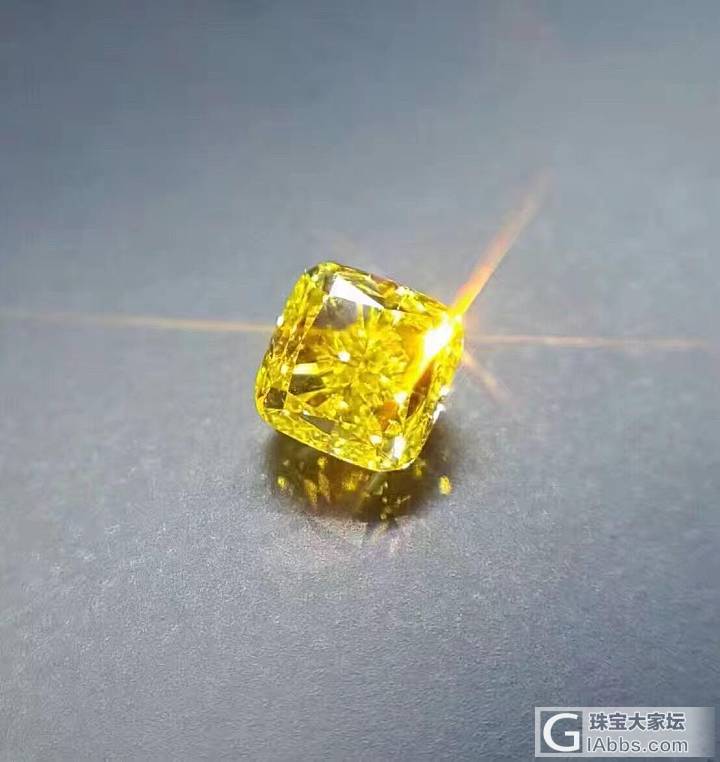 好货推荐：Fancy Vivid Yellow, 1.00ct,颜色超级漂亮！_刻面宝石彩钻