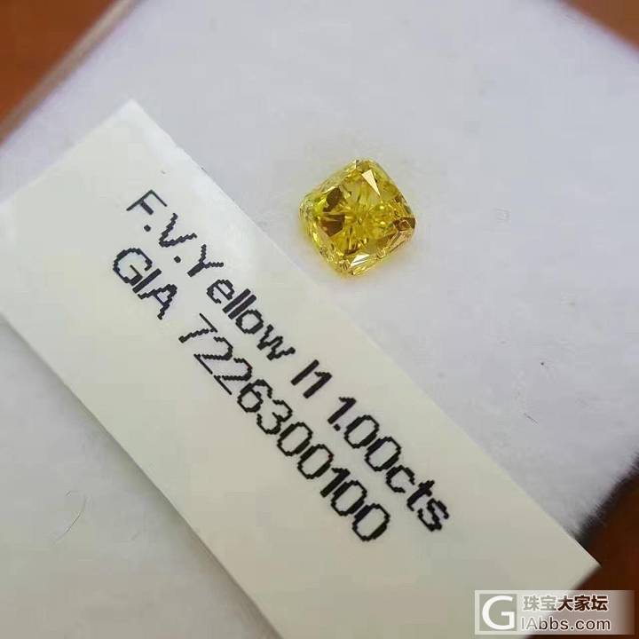 好货推荐：Fancy Vivid Yellow, 1.00ct,颜色超级漂亮！_刻面宝石彩钻