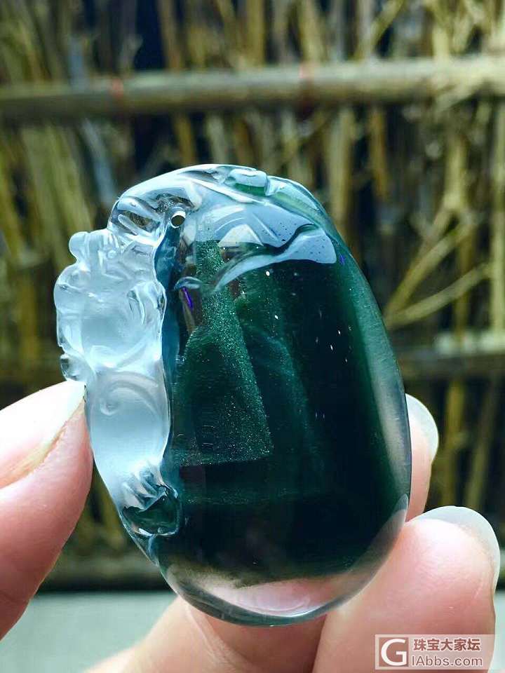 天然绿幽灵聚宝盆，喜欢可以加微信哦_绿幽灵挂件