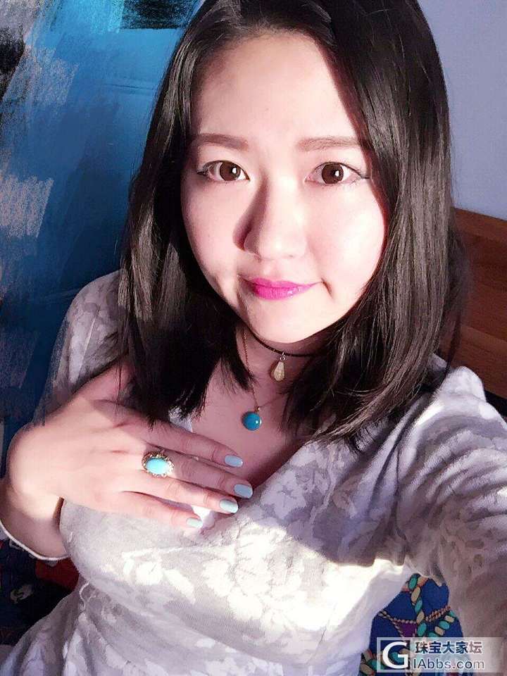 久违的秀帖！这次来晒晒蓝松和蜜蜡【给呆呆一的还图】_松石琥珀蜜蜡蛋面戒指