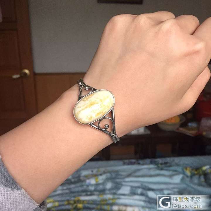 久违的秀帖！这次来晒晒蓝松和蜜蜡【给呆呆一的还图】_松石琥珀蜜蜡蛋面戒指