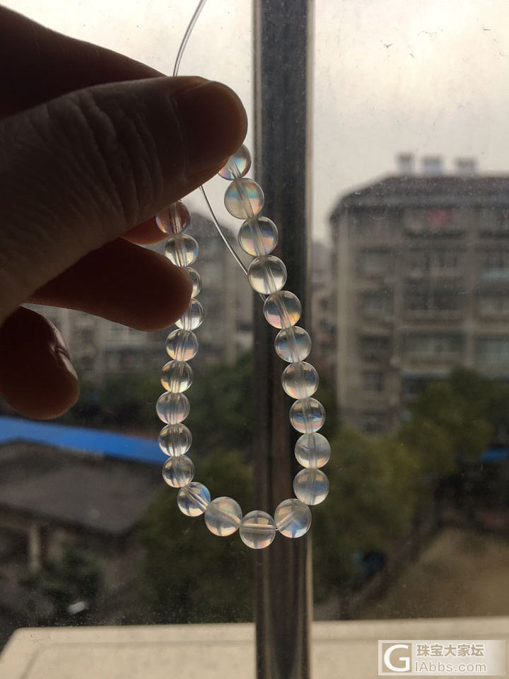秀 各种升级之后的彩月手链 彩虹月光石 真正净体_月光石珠串