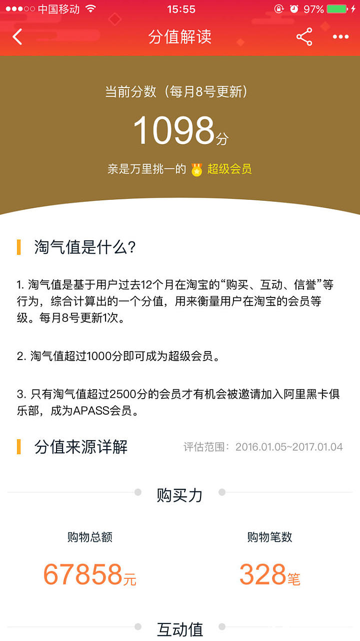 貌似淘宝会员中心淘气值里面的购物总额才是实际的淘宝消费数值_闲聊