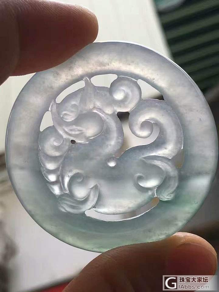 翡翠冰种麒麟牌_挂件翡翠