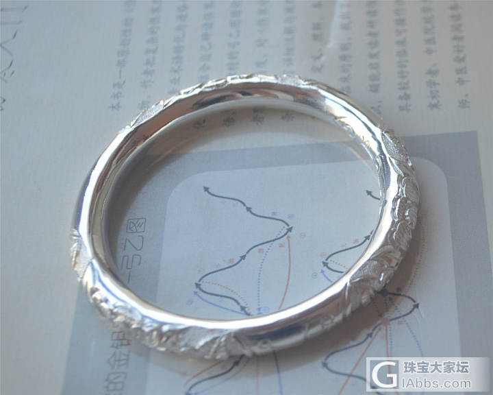 已出 深雕三朵国色  断情家 (多图)_手镯银