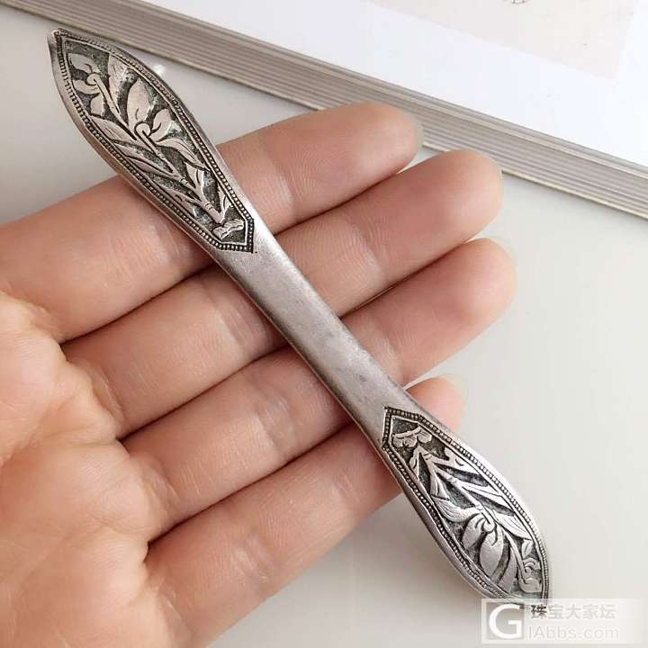 刚收的老银双尖发簪_簪子老银