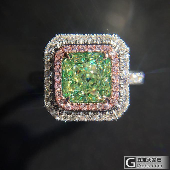 2.25ct 成品绿钻效果的戒指💍_彩钻