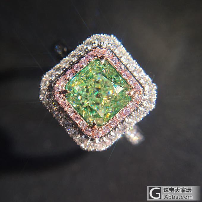 2.25ct 成品绿钻效果的戒指💍_彩钻