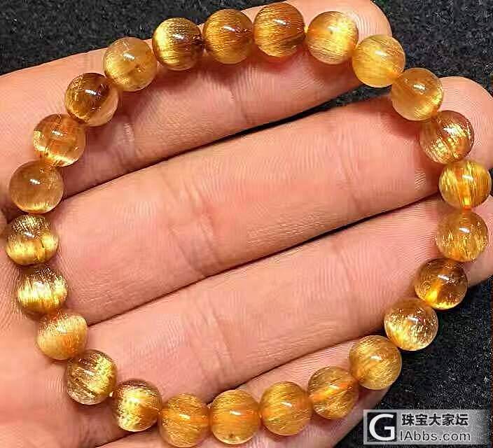 小美物天然钛晶手链发丝顺，猫眼效应强8毫米的_钛晶珠串