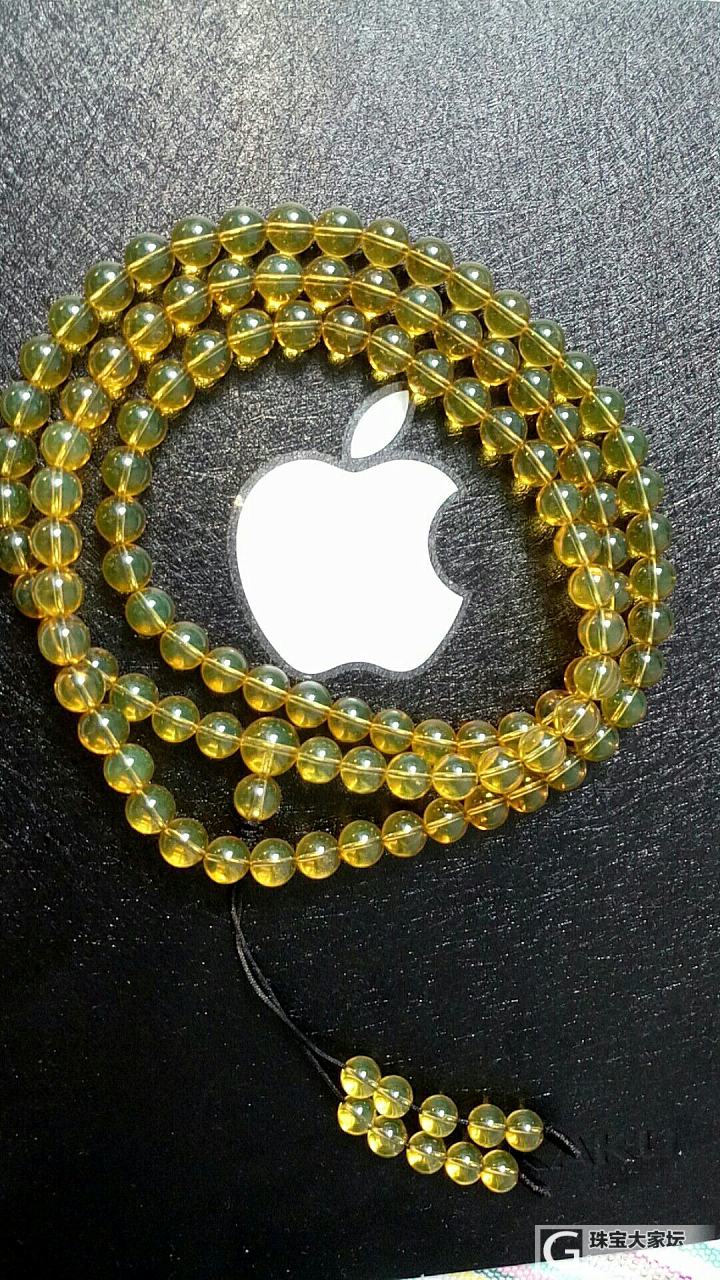 新入的蓝珀净体_蓝珀珠串