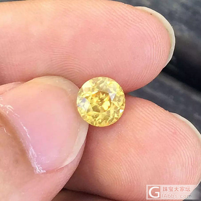 2.13ct 天然 vivid yellow 黄色 圆形 锆石 戒指 镶嵌定制_锆石