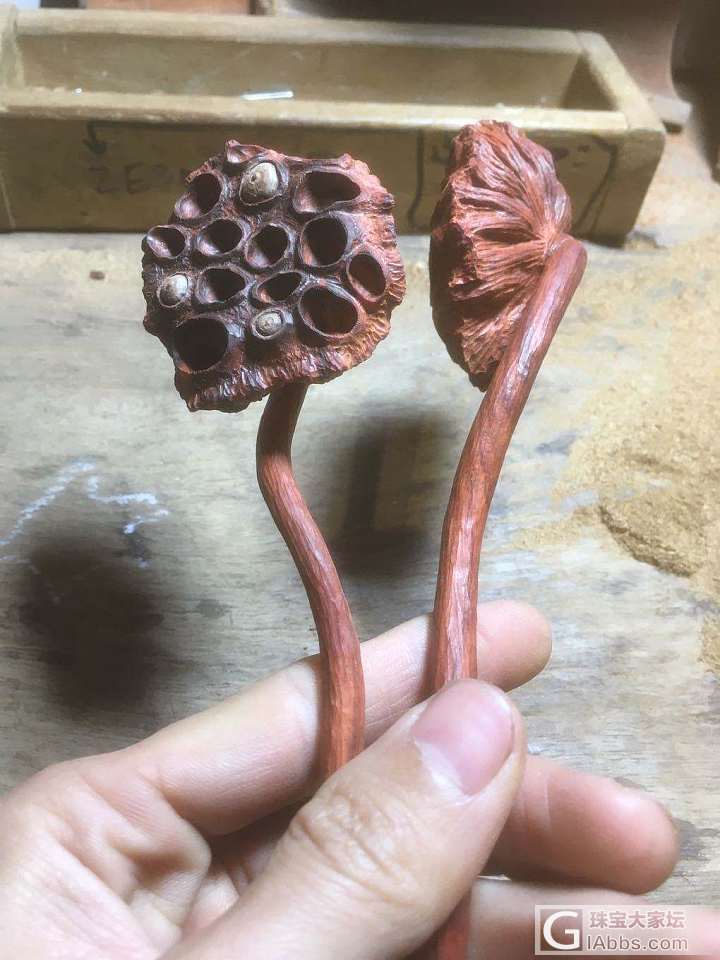紫檀黄花梨莲蓬_簪子木工紫檀把玩件
