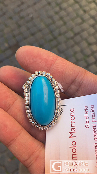 刚收的一枚戒指，赶紧拿出来晒晒_松石戒指