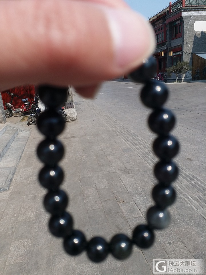 这个是纯天然冰种黑曜石吗？_珠串黑曜石