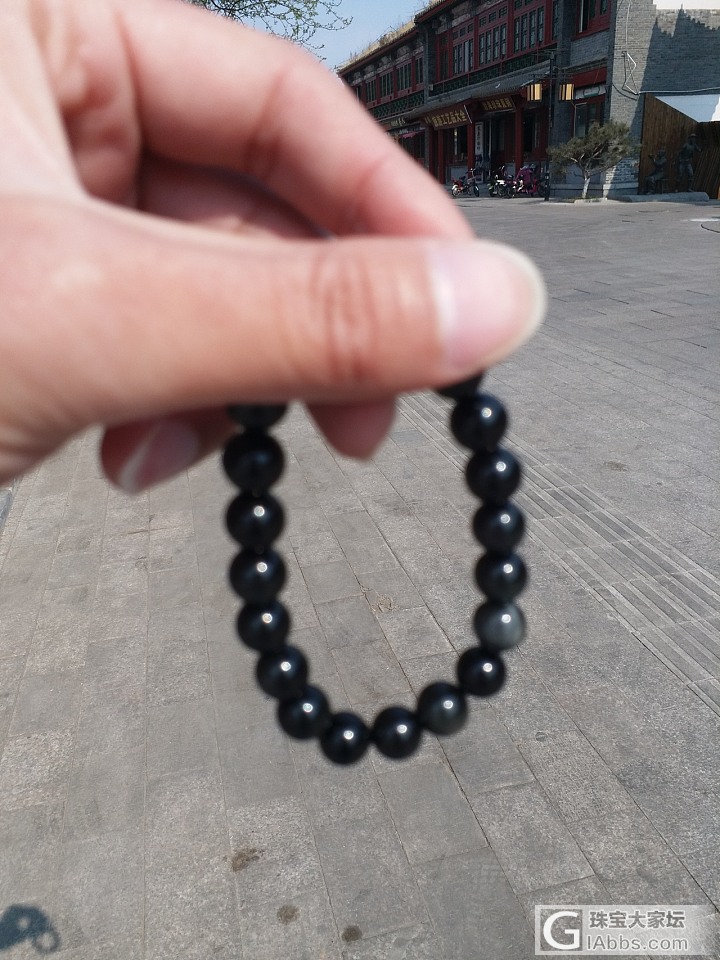 这个是纯天然冰种黑曜石吗？_珠串黑曜石