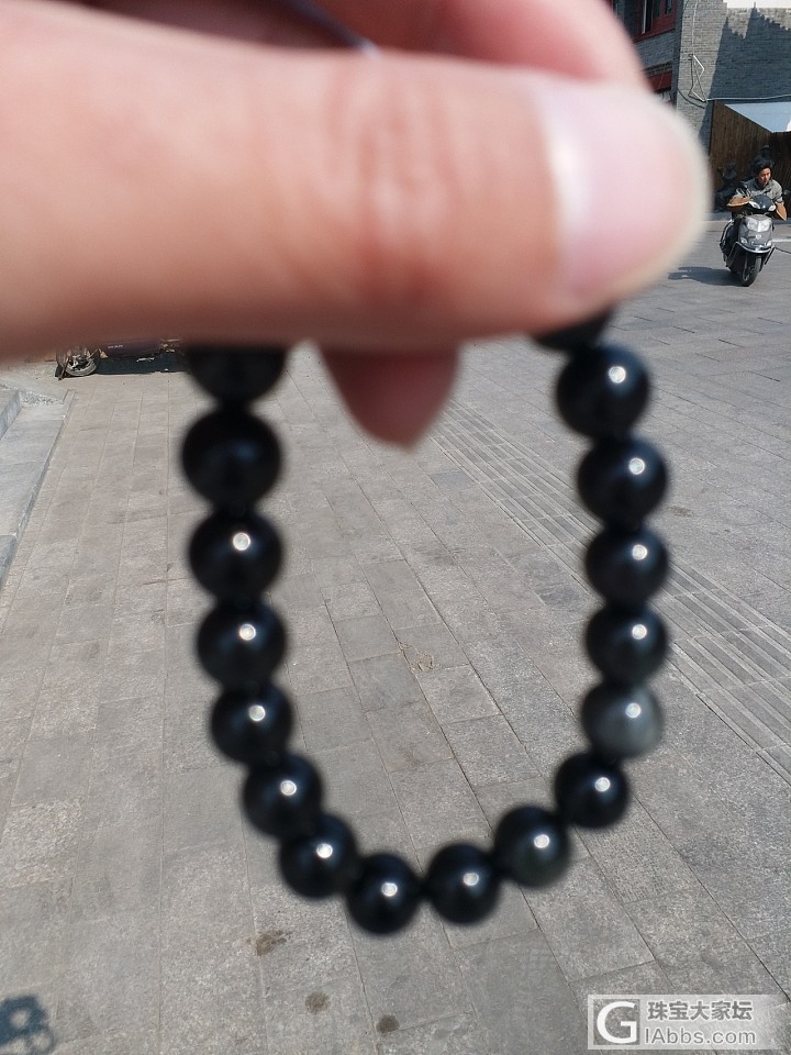 这个是纯天然冰种黑曜石吗？_珠串黑曜石