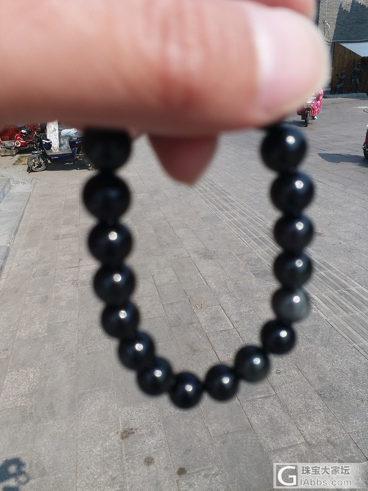 这个是纯天然冰种黑曜石吗？_珠串黑曜石