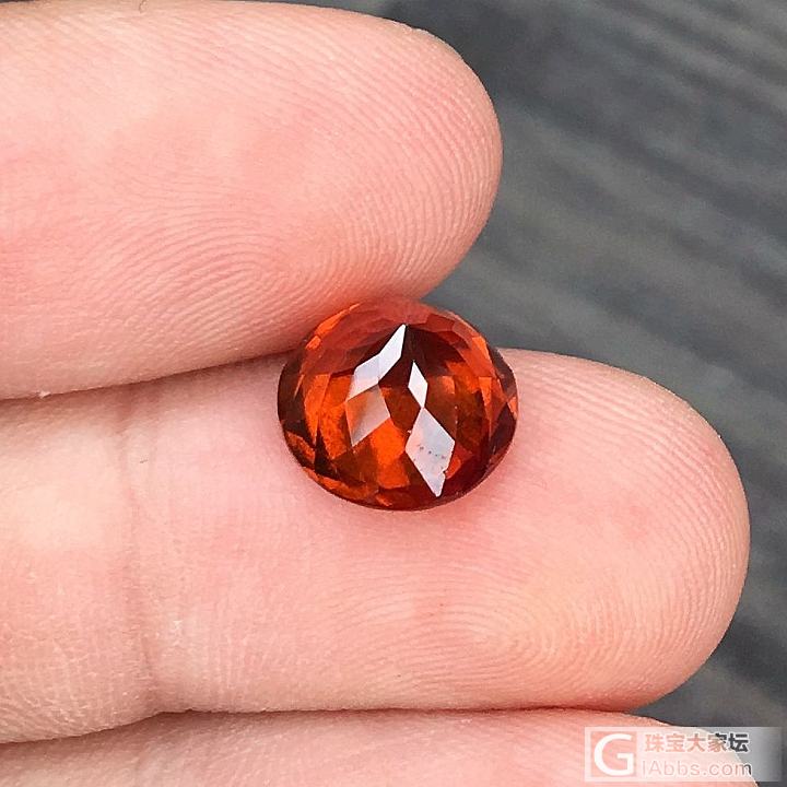 4.69ct 橘色 圆形 钙铝榴石 Hessonite 戒指 吊坠 镶嵌定制_刻面宝石石榴石