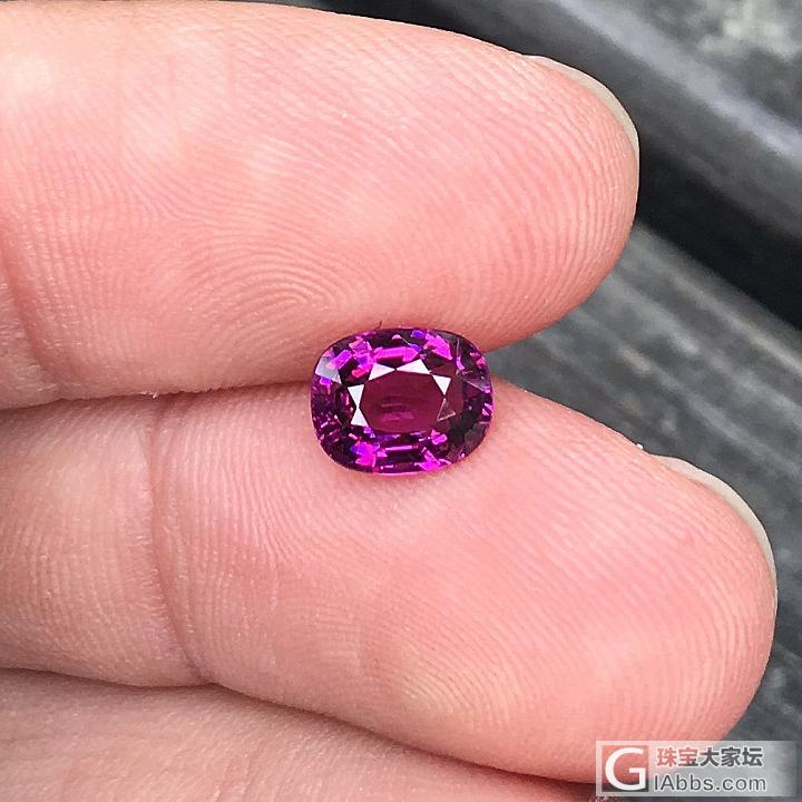 1.48ct 坦桑尼亚 纯紫 枕形 紫牙乌 石榴石 戒指 吊坠 镶嵌定制_石榴石芬达刻面宝石戒面